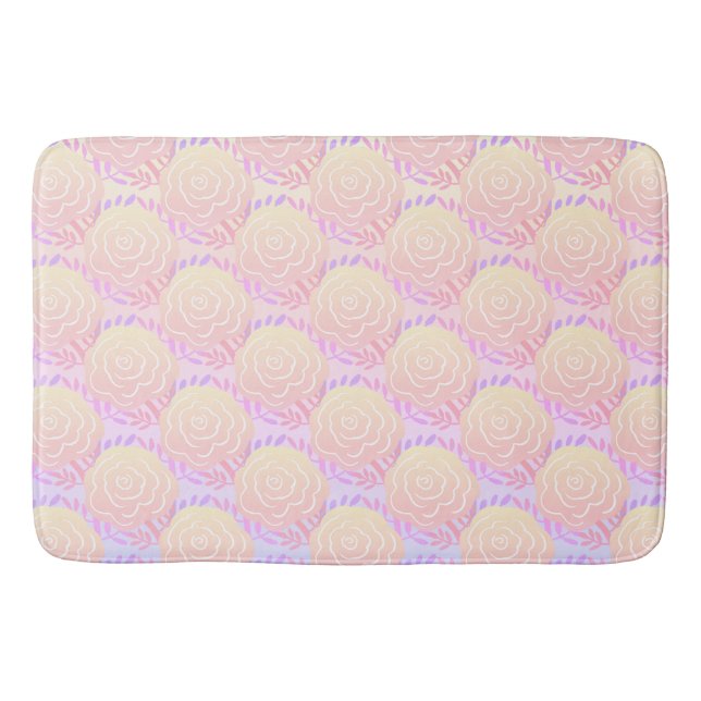 Whimsical Colorful Roses 2 Bath Mat (Front)