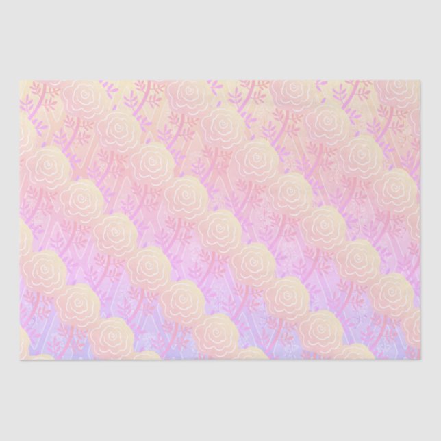 Whimsical Colorful Roses Tissue Paper (Front)