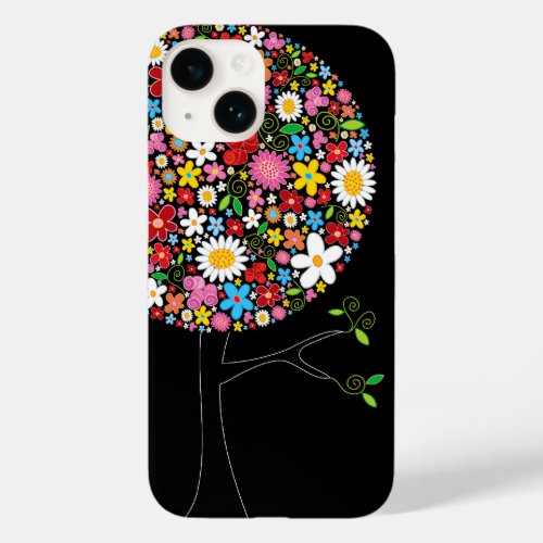 Whimsical Colorful Spring Flowers Pop Tree Nature Case_Mate iPhone 14 Case