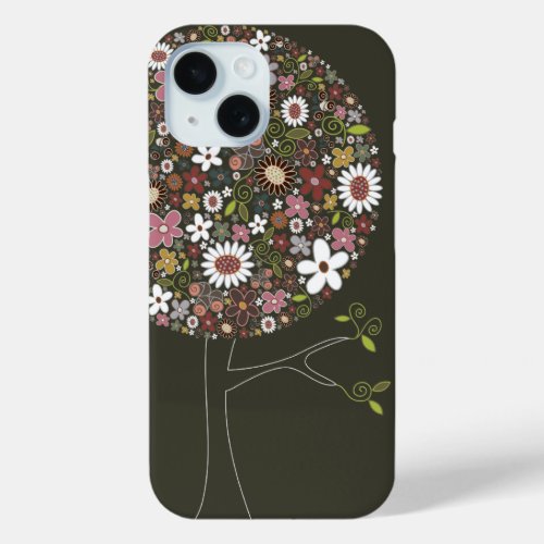 Whimsical Colorful Spring Flowers Pop Tree Nature iPhone 15 Case