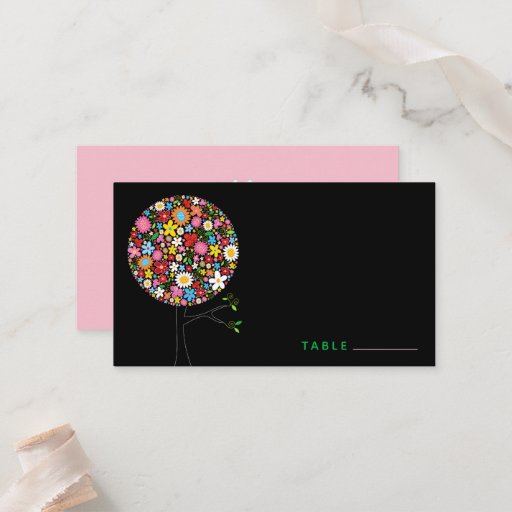 Customizable Spring Flowers Pop Tree Place Card / Table Card / Business Card