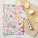 Whimsical Colorful Teapots Tea Party Unique Cute Kitchen Towel<br><div class="desc">This hand made pattern makes an awesome kitchen towel. Change the background color or add your own texts. Check out my shop for more or let me know if you'd like something custom!</div>