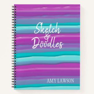 Whimsical Colorful Watercolor Personalized Notebook