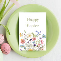 Whimsical Colorful Wildflower Bloom Happy Easter