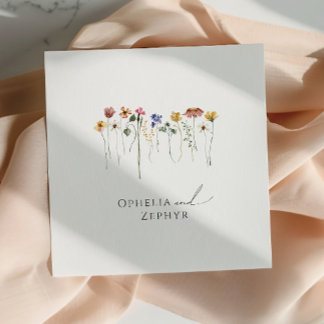 Whimsical Colorful Wildflower | Wedding Napkins