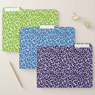 Whimsical Colors Leopard Print File Folder Set