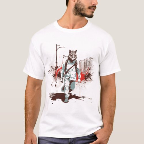 Whimsical Commuter The White Squirrels Journey T_Shirt