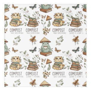 Whimsical "Compost Your Expectations" Frog & Cat P Acrylic Print