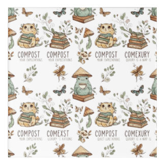Whimsical "Compost Your Expectations" Frog & Cat P Acrylic Print