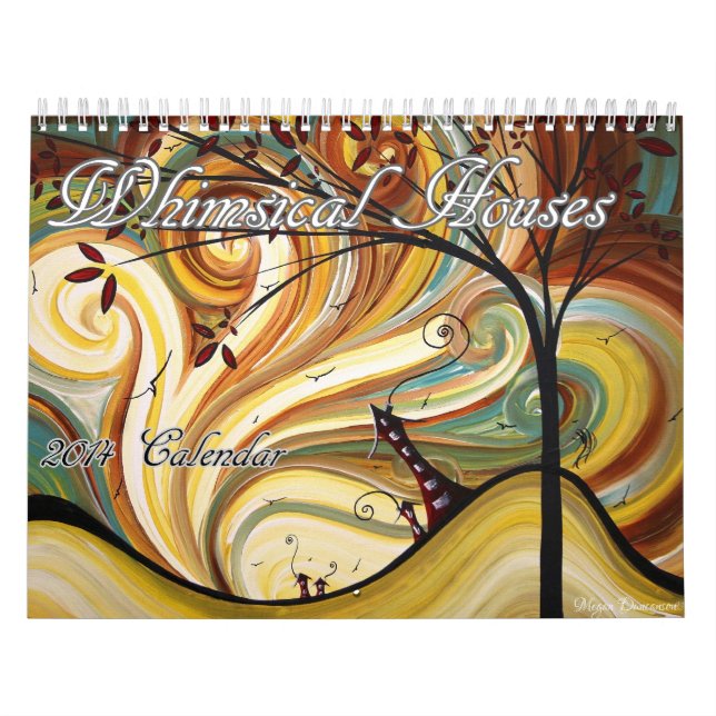 Whimsical Contemporary Houses Art Unique Calendar (Cover)