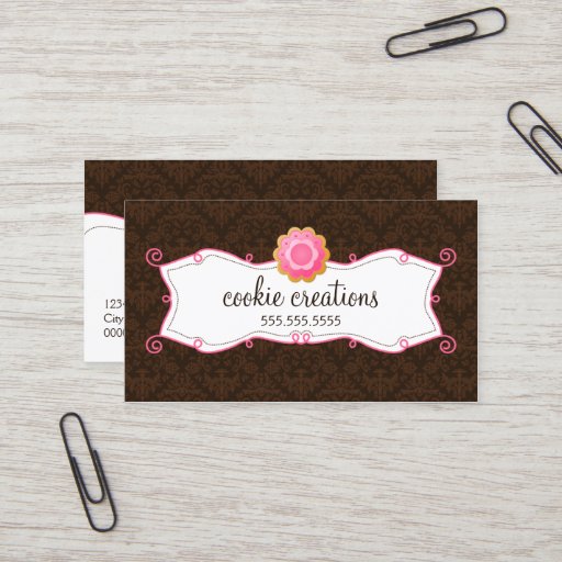 Customizable Whimsical Cookie Bakery Business Cards