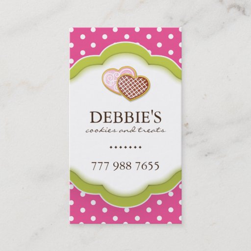 Customizable Whimsical Cookie Business Cards