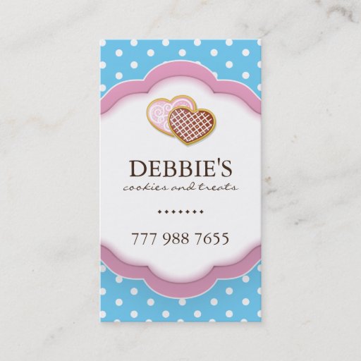Customizable Whimsical Cookie Business Cards