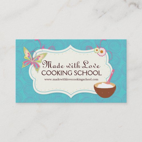 Whimsical Cooking Class Business Card