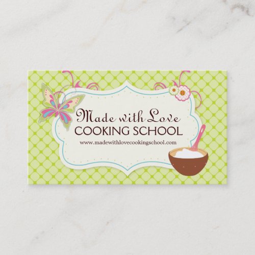 Whimsical Cooking Class Business Card