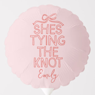 Whimsical coquette bow tying knot bridal shower balloon