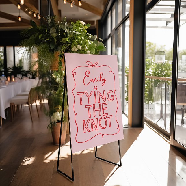Whimsical coquette bow tying knot bridal shower foam board (Creator Uploaded)