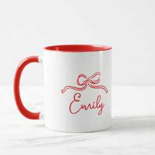 Whimsical coquette bow tying knot bridal shower mug