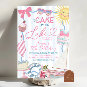 Whimsical Coquette Cake by the Lake Party Invitati Invitation