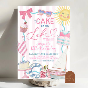 Whimsical Coquette Cake by the Lake Party Invitati Invitation