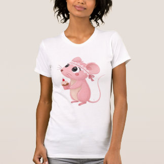 Whimsical Coquette Rat and Cupcake Design - Funny T-Shirt