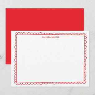 whimsical coquette ribbon frame note card