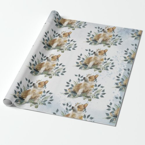 Whimsical Corgi Puppy Dog Wrapping Paper