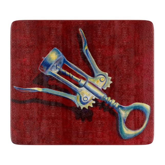 Whimsical Corkscrew Cutting Board (Front)