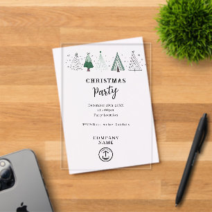 Whimsical Corporate Business Christmas Party Acrylic Invitations