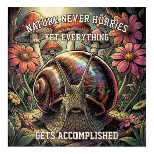 Whimsical Cosmic Snail & Mushroom Garden Acrylic Print