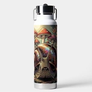 Whimsical Cosmic Snail & Mushroom Garden Water Bottle
