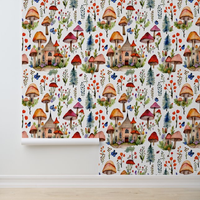 Whimsical Cottage Core Village Wallpaper (Application)