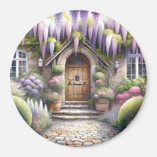 Whimsical Cottage Garden Pathway Magnet