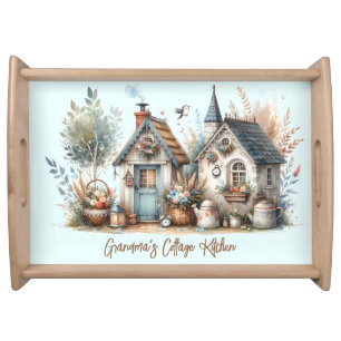 Whimsical Cottage Garden Personalized Serving Tray