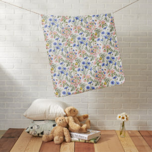Whimsical Cottage Wildflower Nursery Decor Baby Blanket