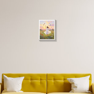 Whimsical Cottagecore Aesthetic Painting Canvas Photo Tile
