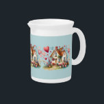 Whimsical Cottagecore Heart House Art Beverage Pitcher<br><div class="desc">Celebrate the charm of slow living with this whimsical cottagecore art featuring a cozy fairytale house surrounded by fluttering hearts and dreamy garden blooms. With its soft pastel hues, intricate floral arrangements, and playful heart motifs, this romantic home decor piece exudes vintage charm and countryside warmth. The illustration evokes a...</div>