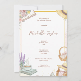 Whimsical Cottagecore Summer Floral Bridal Shower Invitation