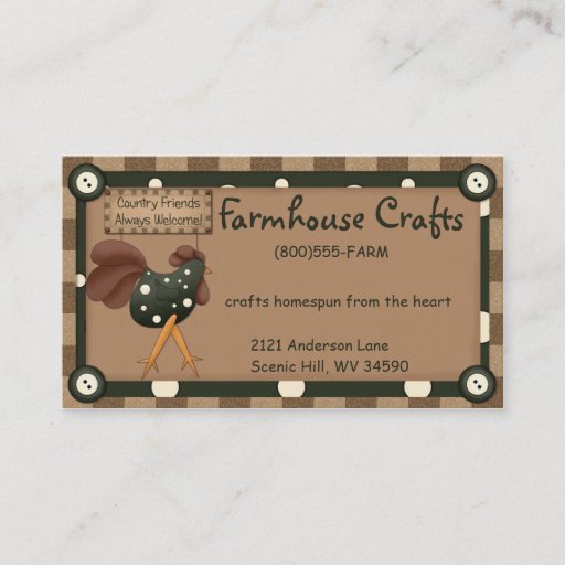 Customizable Whimsical Country Rooster Business Card