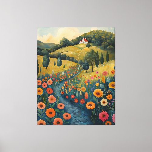 Whimsical Countryside Vintage style  Canvas Print