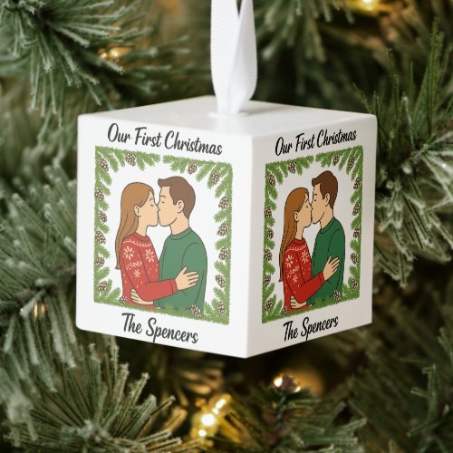Whimsical Couple Our First Christmas Ornament
