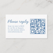 Whimsical Couple Rings Doodle RSVP QR Code Wedding