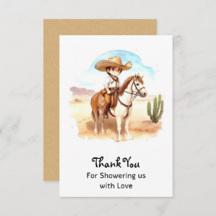 Whimsical Cowboy Adventure Baby Shower Thank You Card