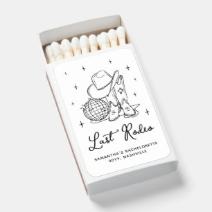 Whimsical Cowgirl Last Rodeo Bachelorette Party Matchboxes