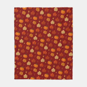 Whimsical cozy Fall Fleece Blanket