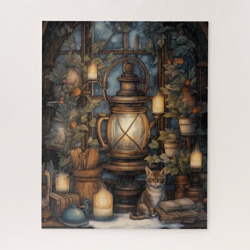 Whimsical Cozy Winter Wizards Retreat Jigsaw Puzzle