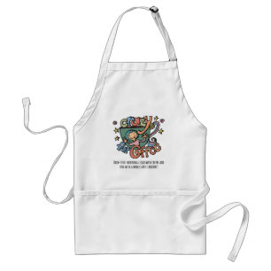 Whimsical Crazy for Coffee Cartoon Adult Apron