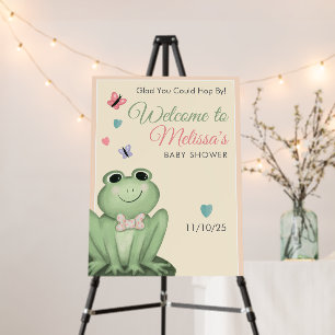 Whimsical Cream Blush Pink Frog Baby Shower Foam Board