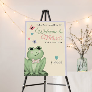 Whimsical Cream Lavender Frog Baby Shower Foam Board