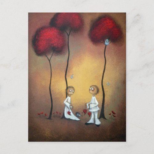 Whimsical Creeper Art Postcard Friends